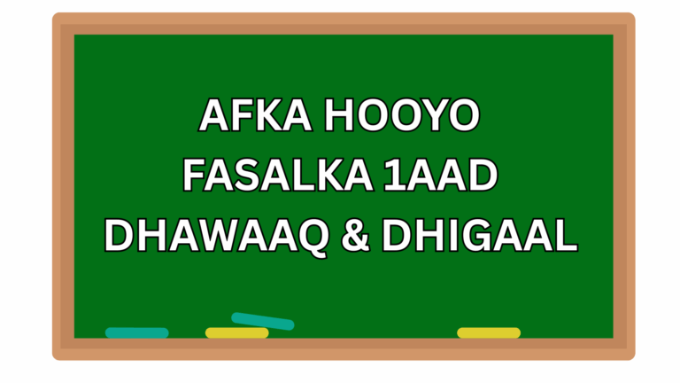 AF-SOOMAALI (DHAWAAQ IYO DHIGAAL)
